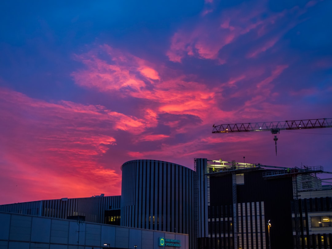 high-rise building under sunser