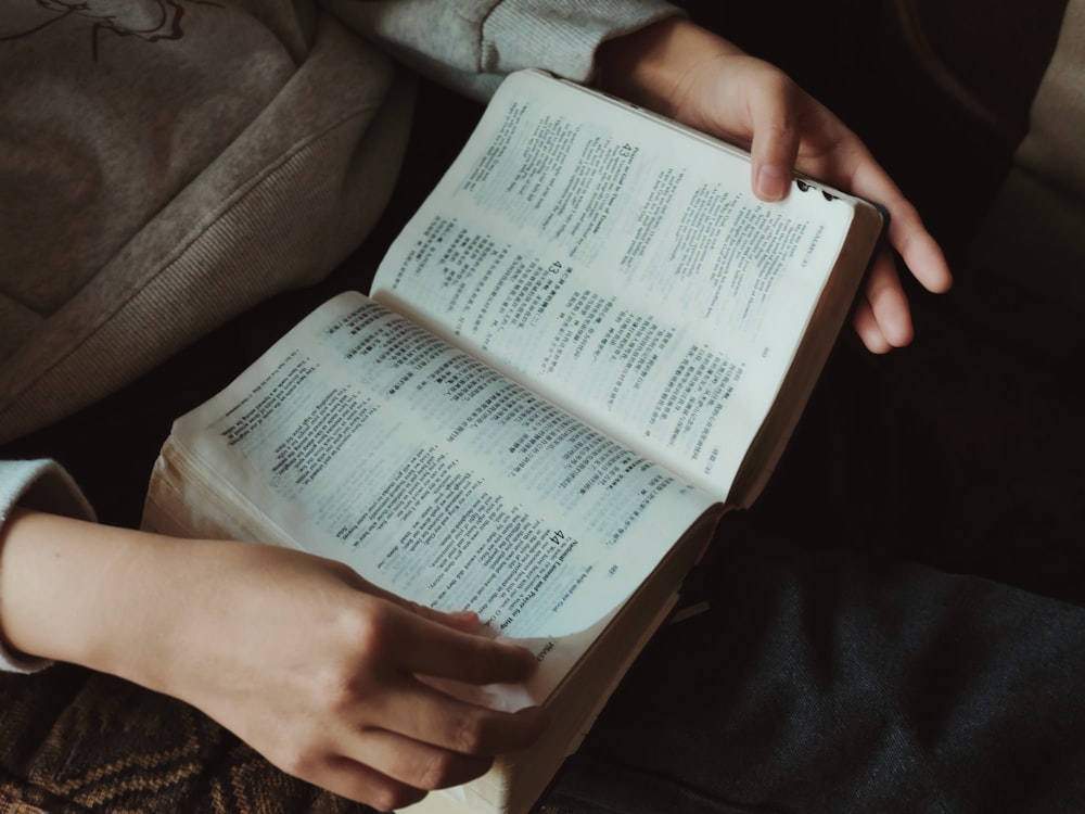 person reading book