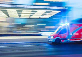 red vehicle in timelapse photography