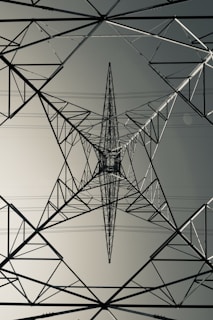 low-angle photography of power tower