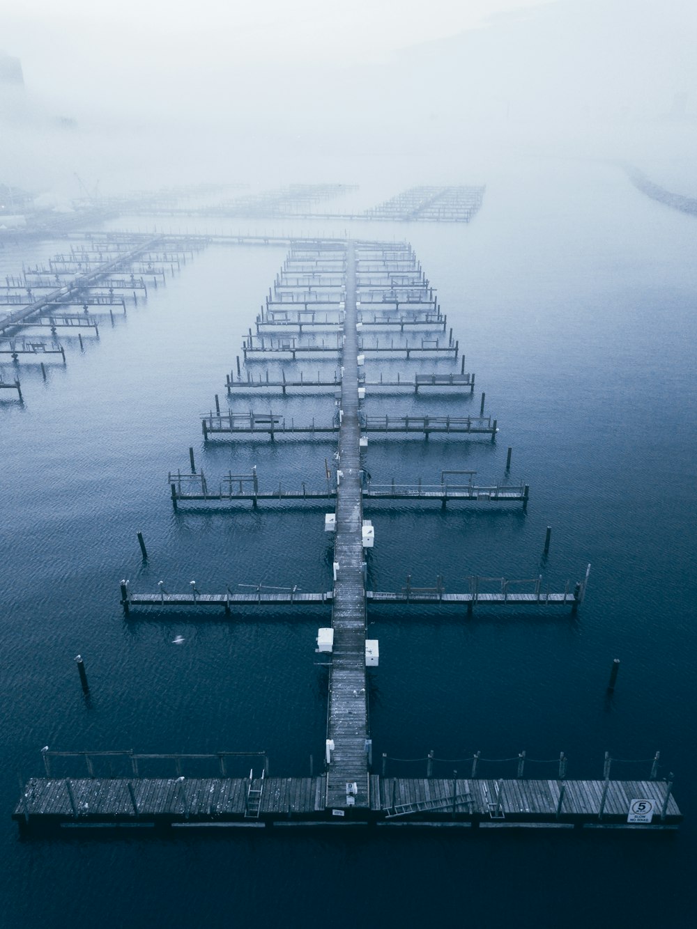 aerial photography of wooden dock