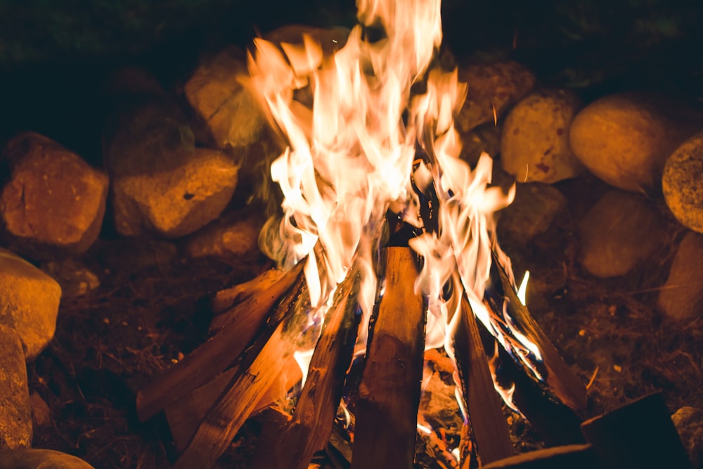 firepit at night time