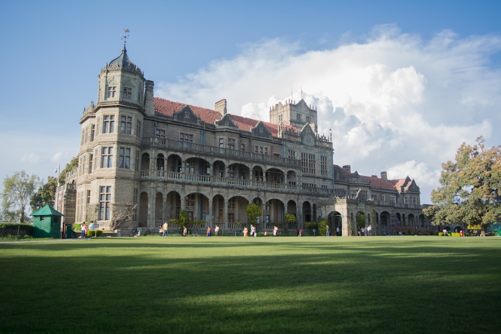 architectural photography of brown building