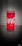 A tall, red soda can with white lettering stands on a flat surface, with a textured gray background. The can is prominently branded with the logo and slogan.