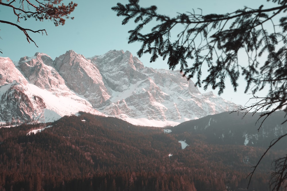 snow covered rocky mountain