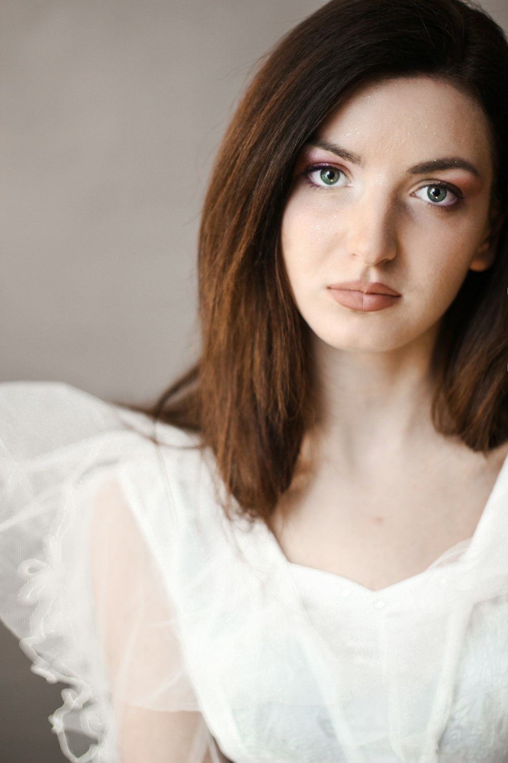 woman wearing white dress