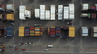 aerial photography of multicolored trailers