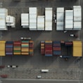 aerial photography of multicolored trailers