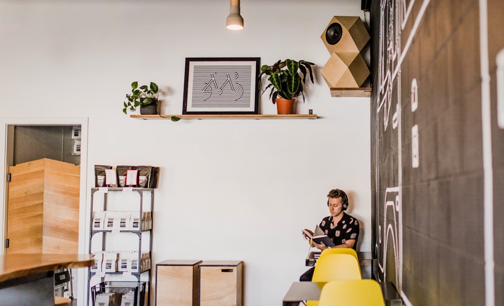 man sitting on chair