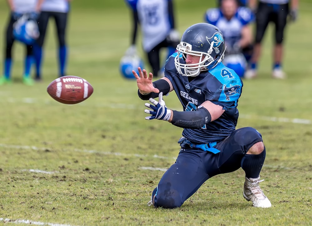 man in blue jersey shirt