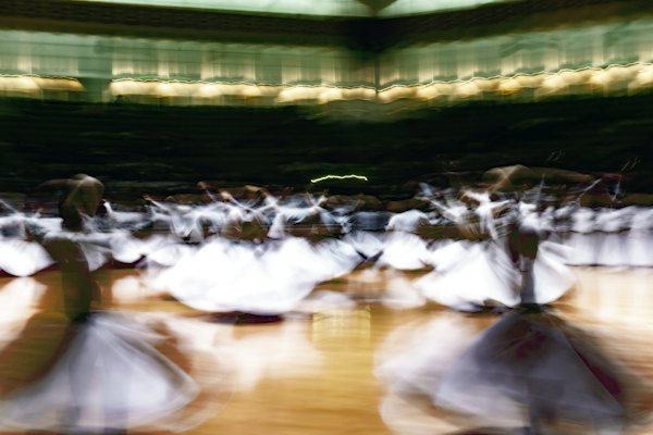 Dervish dancers on floor — Konya, Turkey