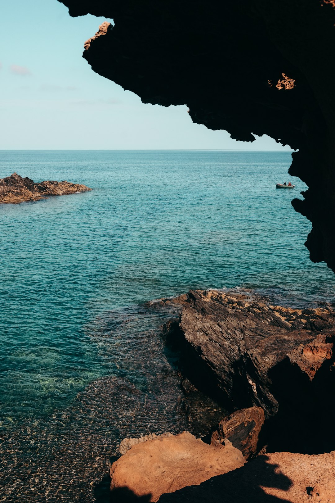 brown rocky beach