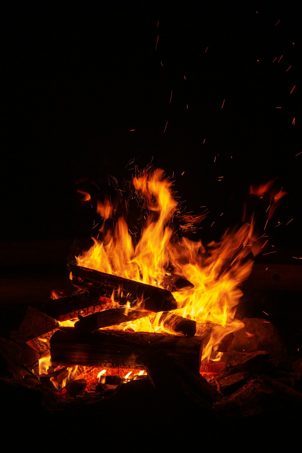 wood on fire
