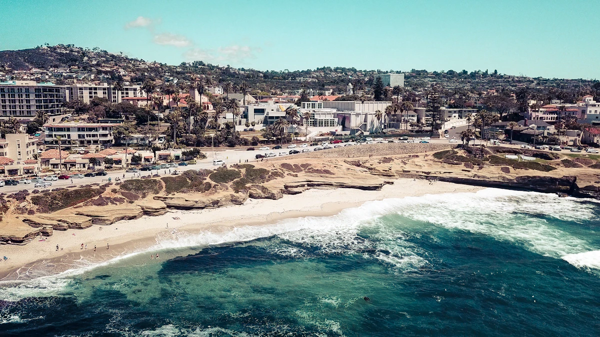 La Jolla shoreline and buildings
