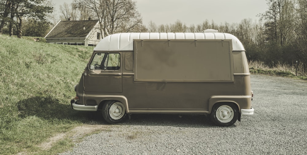 grey and white van photography