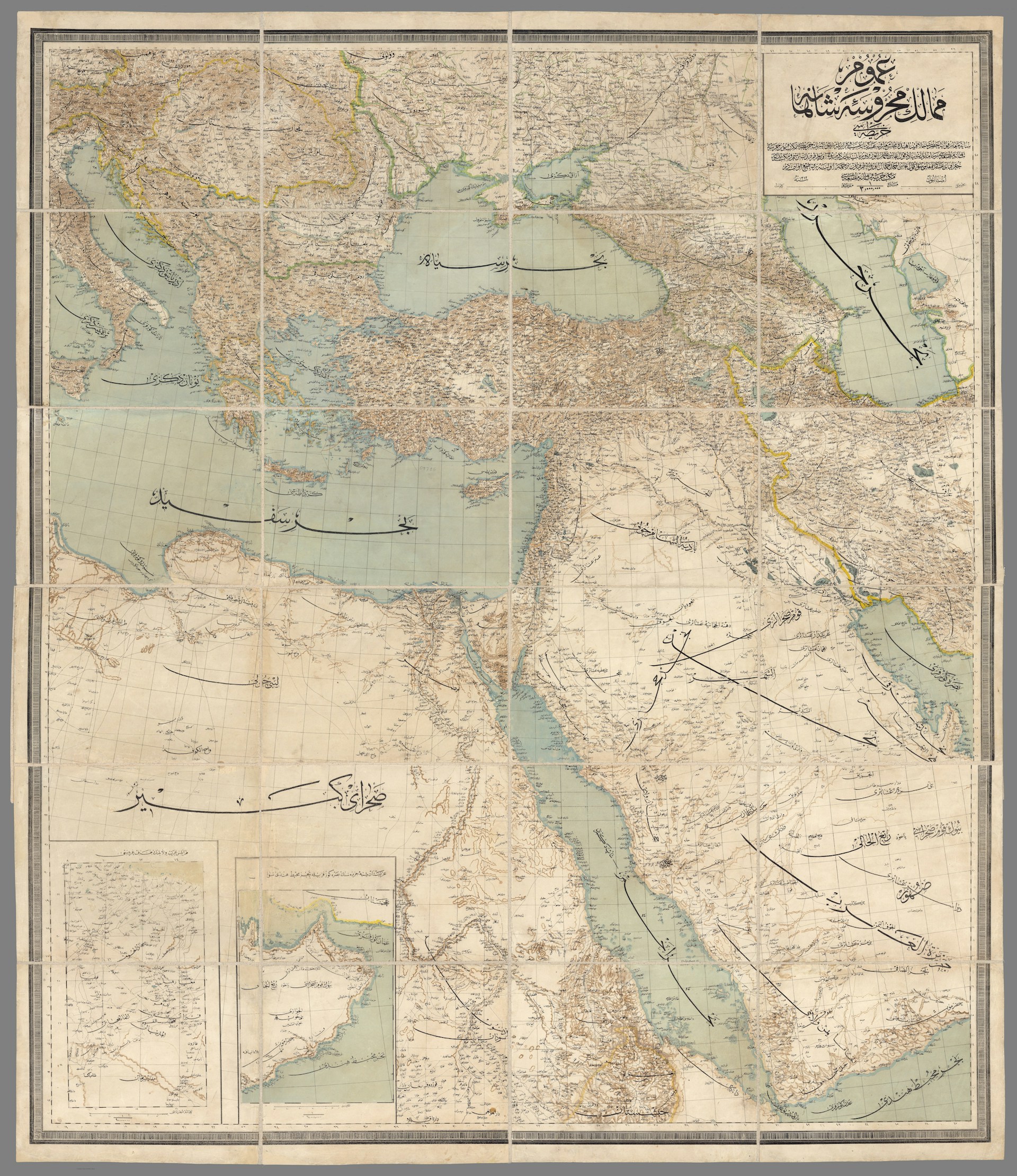 brown and green map