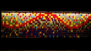 A vibrant display of colorful tiles arranged in an appealing pattern.