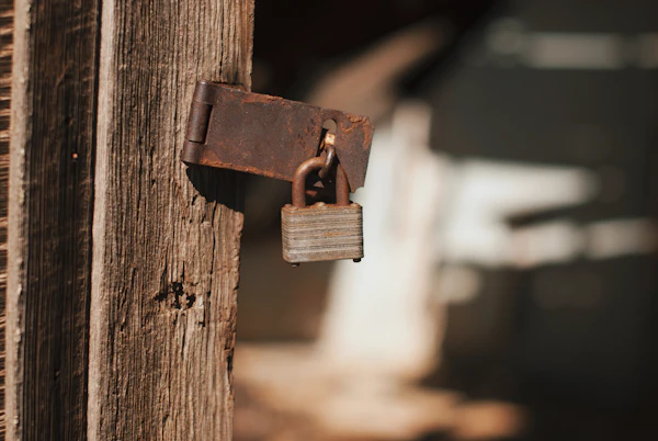 Cadenas sur charnière métallique grise