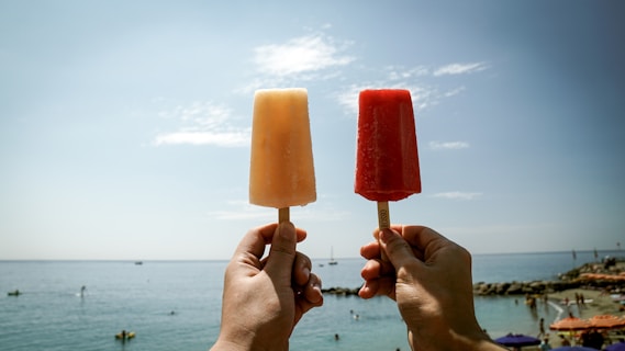 two yellow and red popsickles]