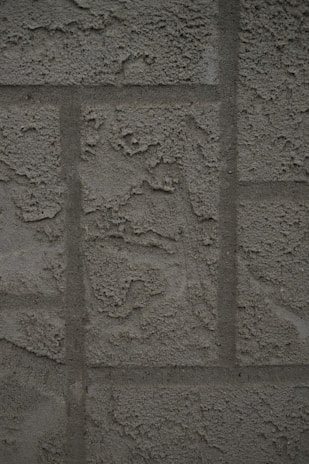 A textured concrete wall with a rough, unfinished surface featuring rectangular patterns typical of blocks or panels.