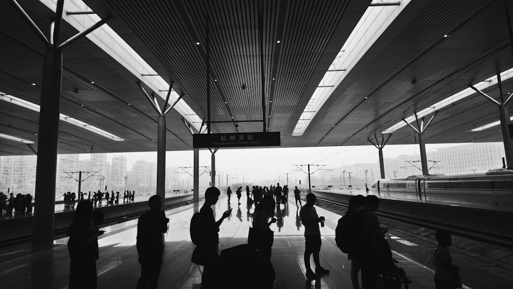 group of people on the building