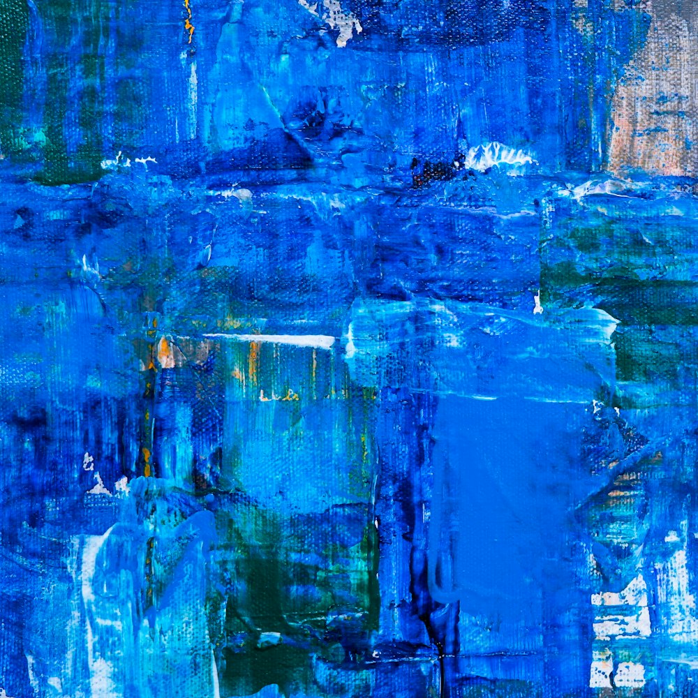 blue and yellow abstract painting