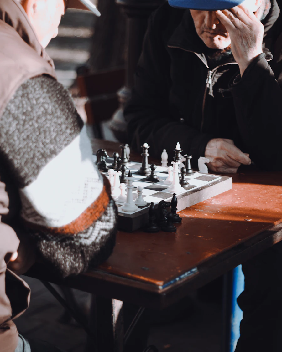 Two players in a chess game