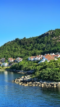 A scenic view of coastal homes in Galicia.