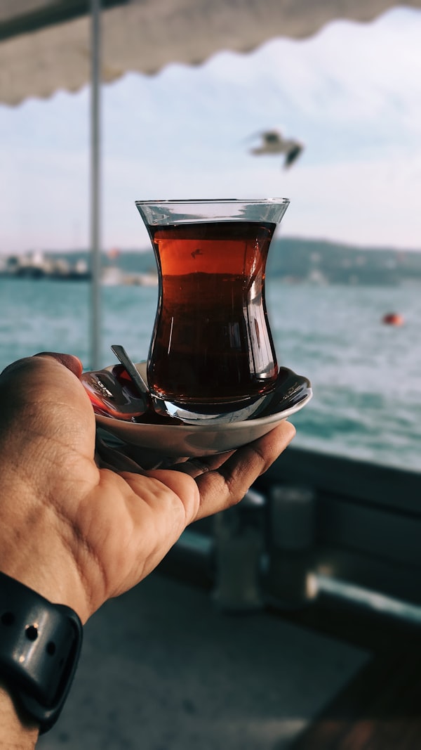 Turkish tea served in a traditional tulip glass