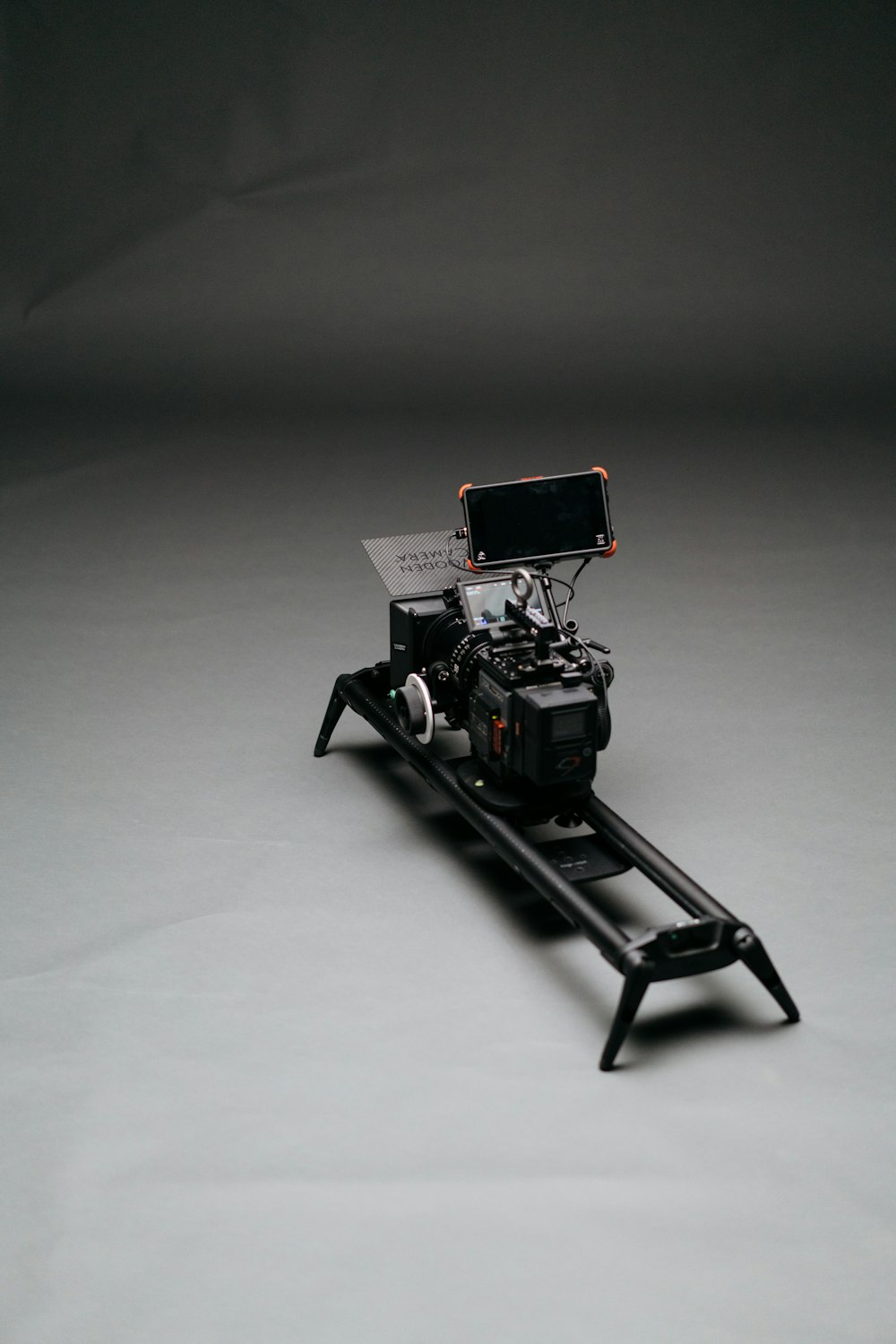 black video camera with slider