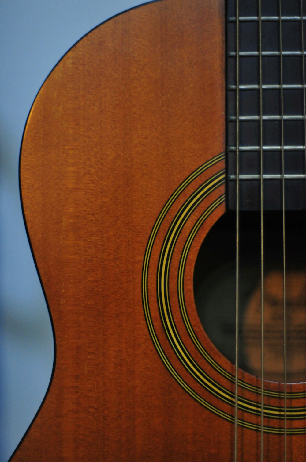 brown classical guitar