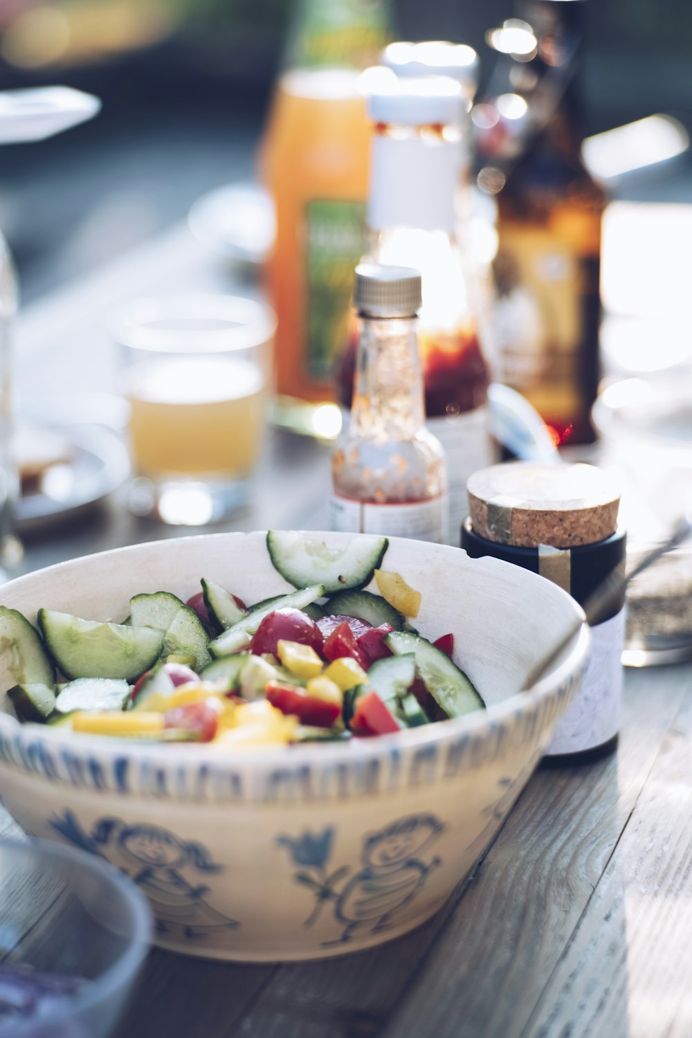 salad on white bowl