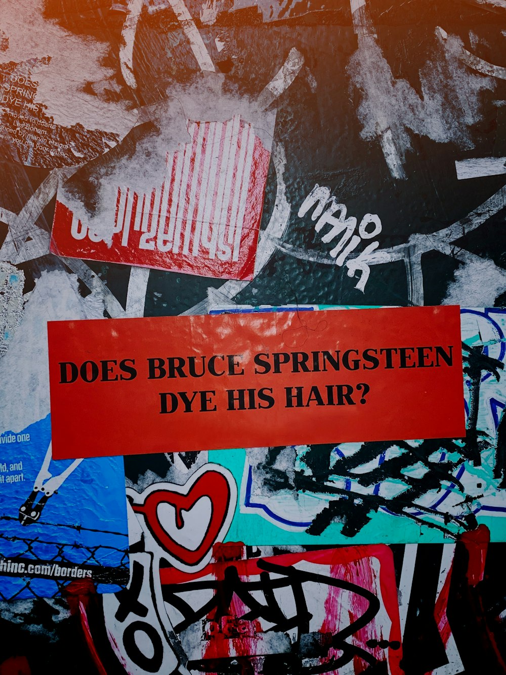 does bruce springsteen dye his hair sticker on wall