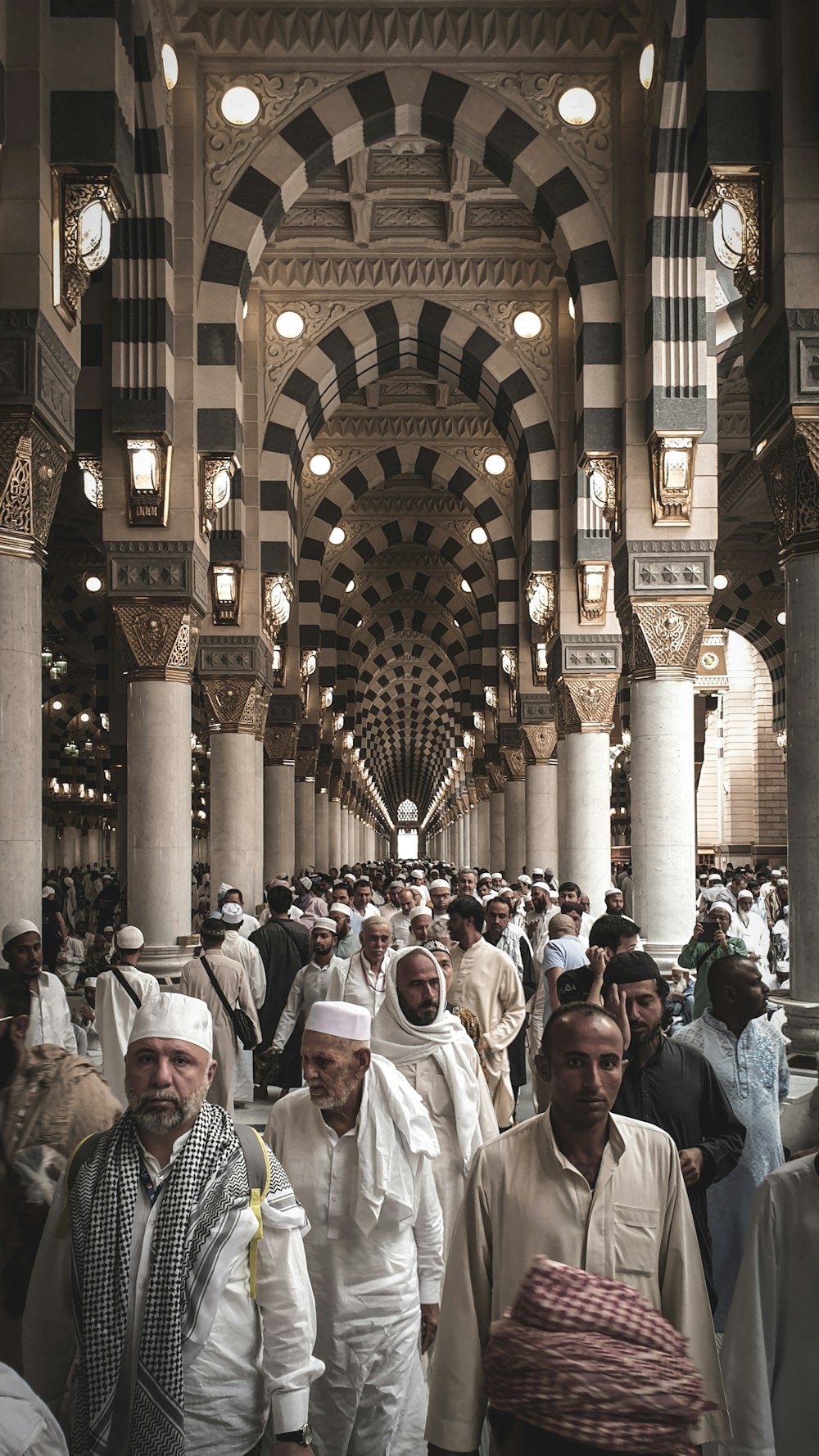 people walking inside building