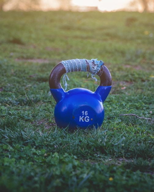 16 kg kettlebell on grass