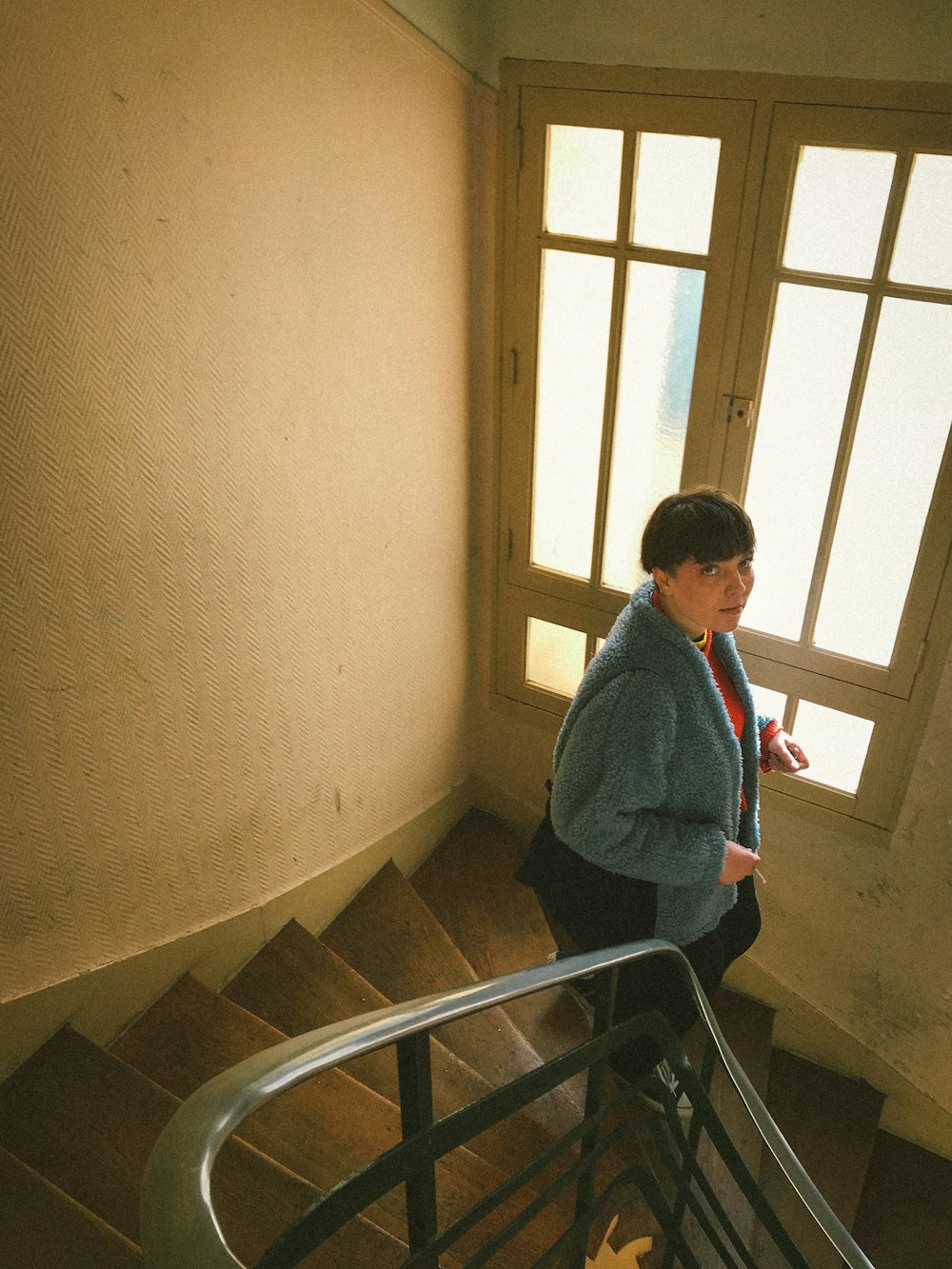 woman on stairs