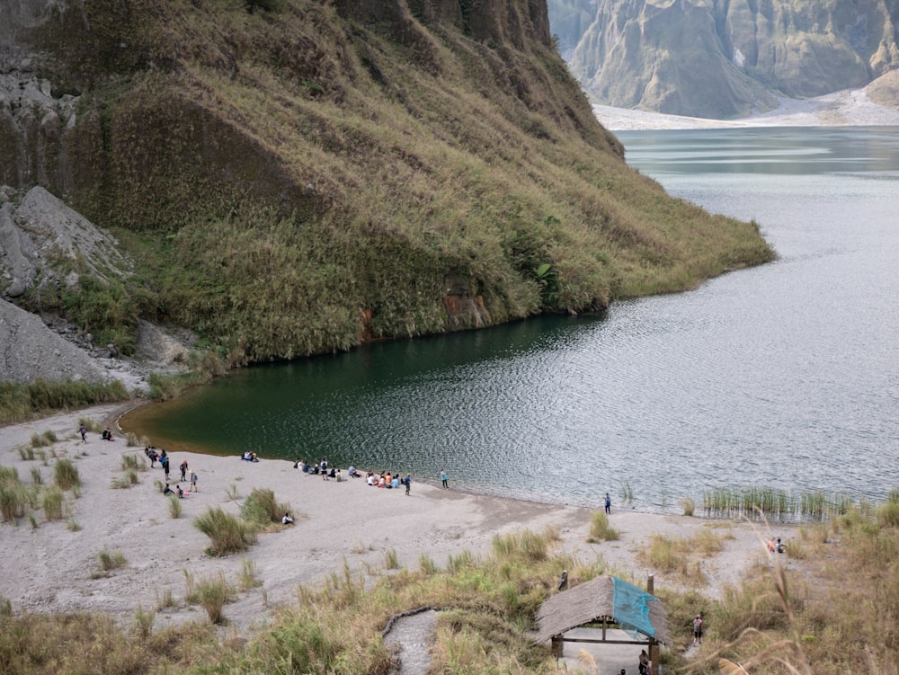 people beside body of water