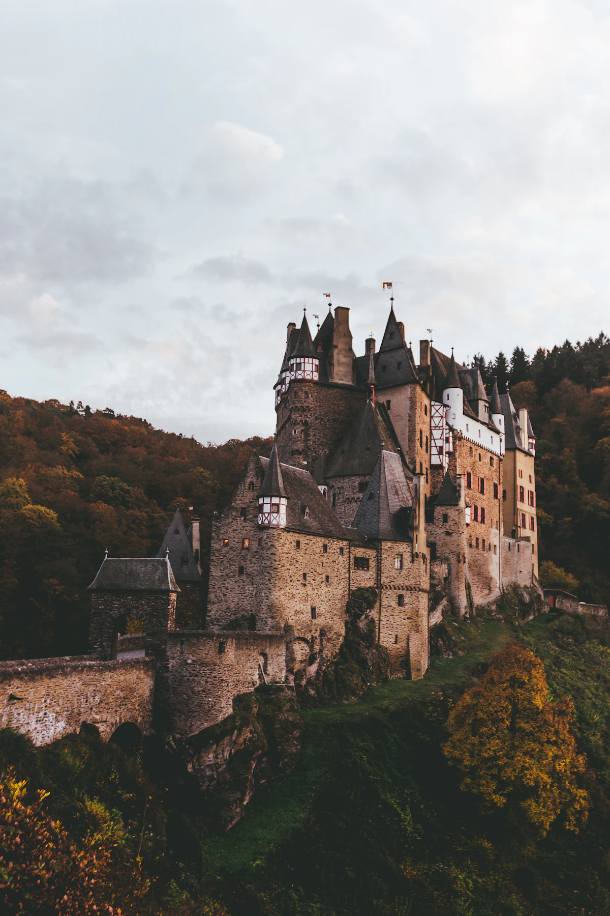 Bran Castle rising above the forests of Transylvania, Romania