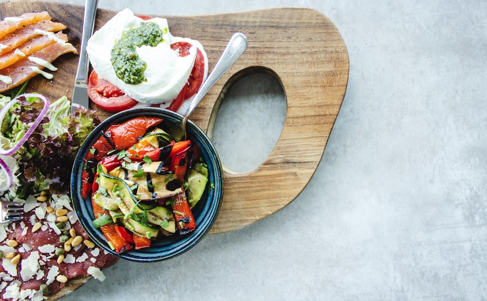 tray of food on white surface