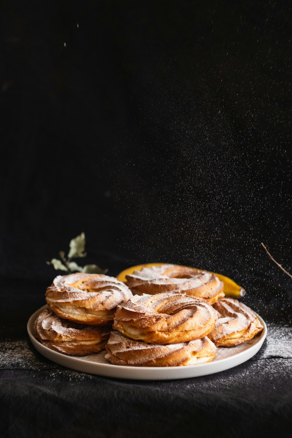 baked breads on plate