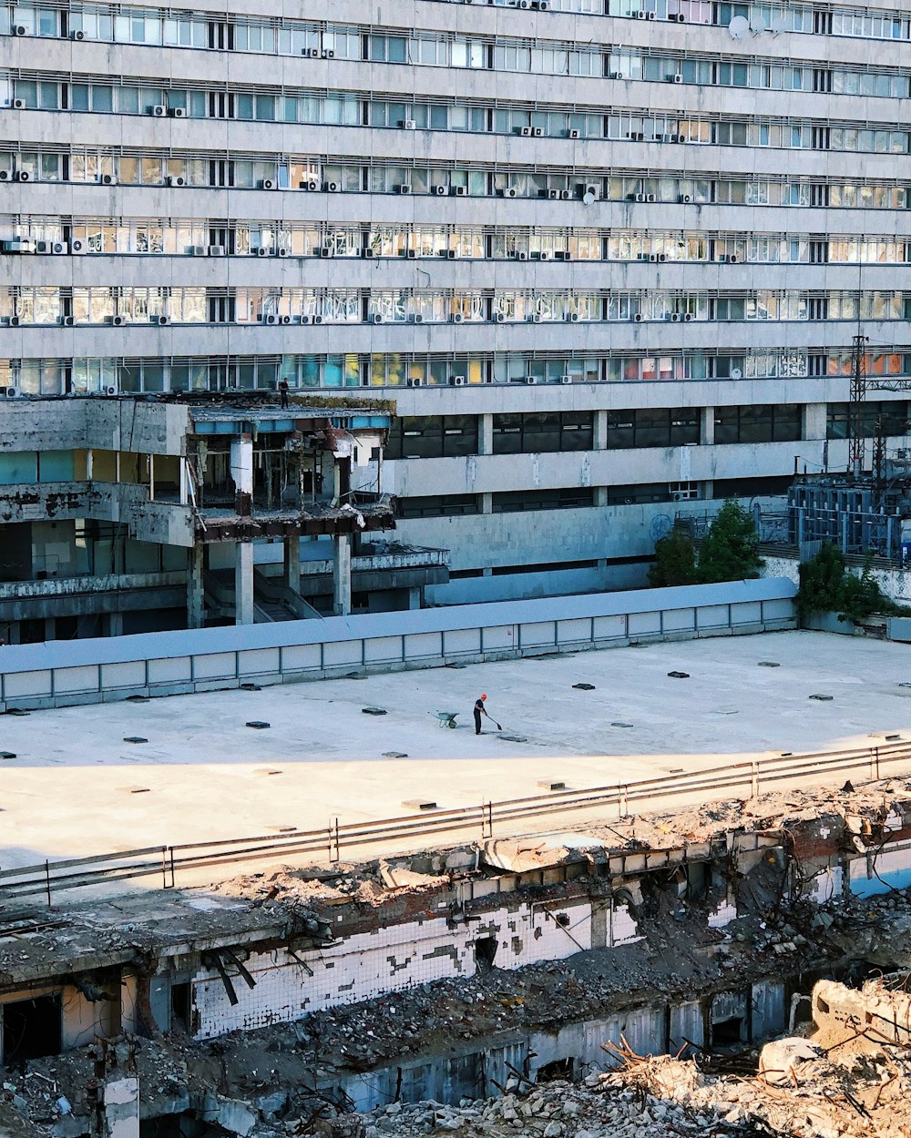 man on building roof