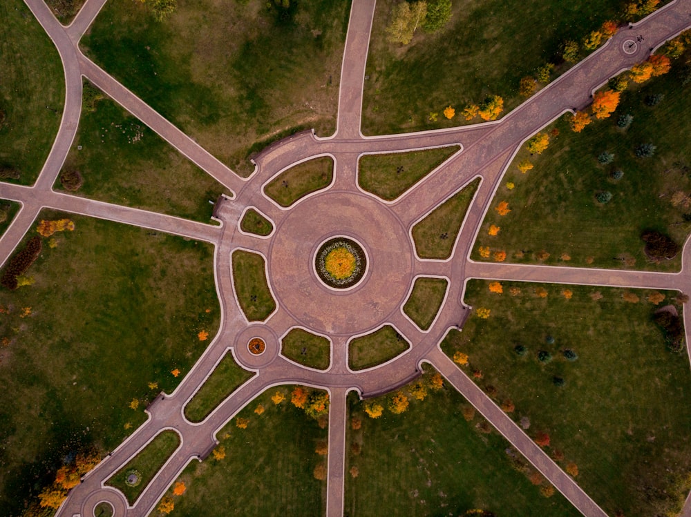 green grass aerial view