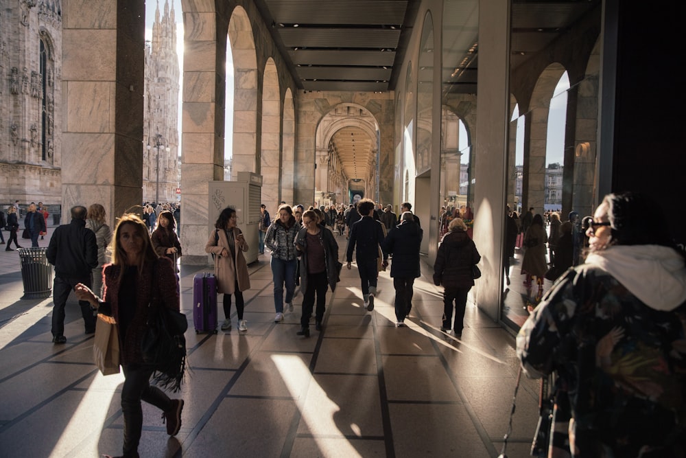 hallway with crowding people