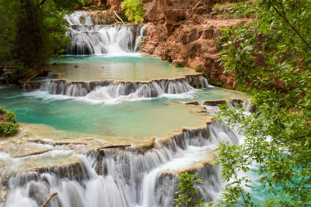 landscape of waterfalls