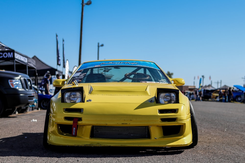 yellow sports car