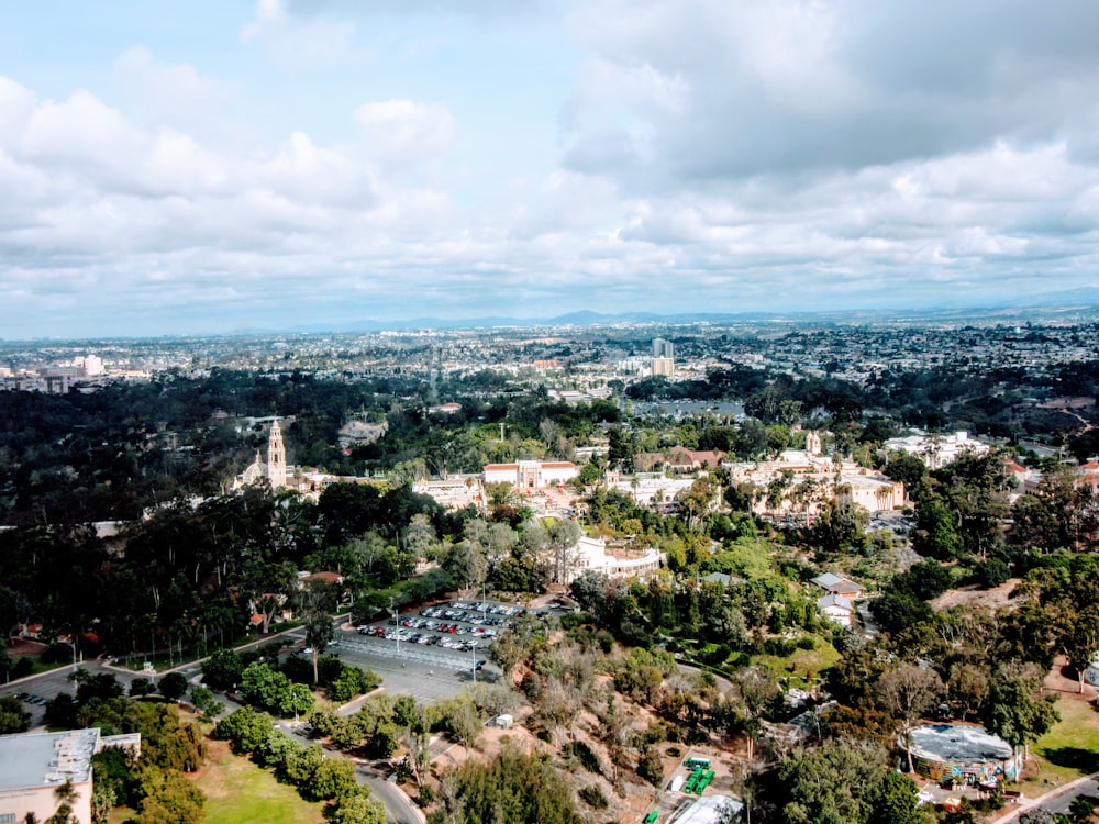 aerial photography of city buildings