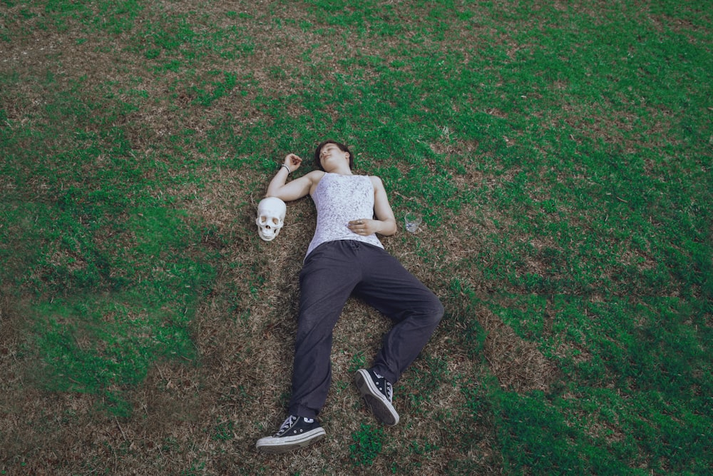 man lying on ground