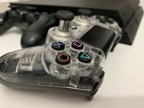 Before and after shots of a gaming console showing the transformation after service.