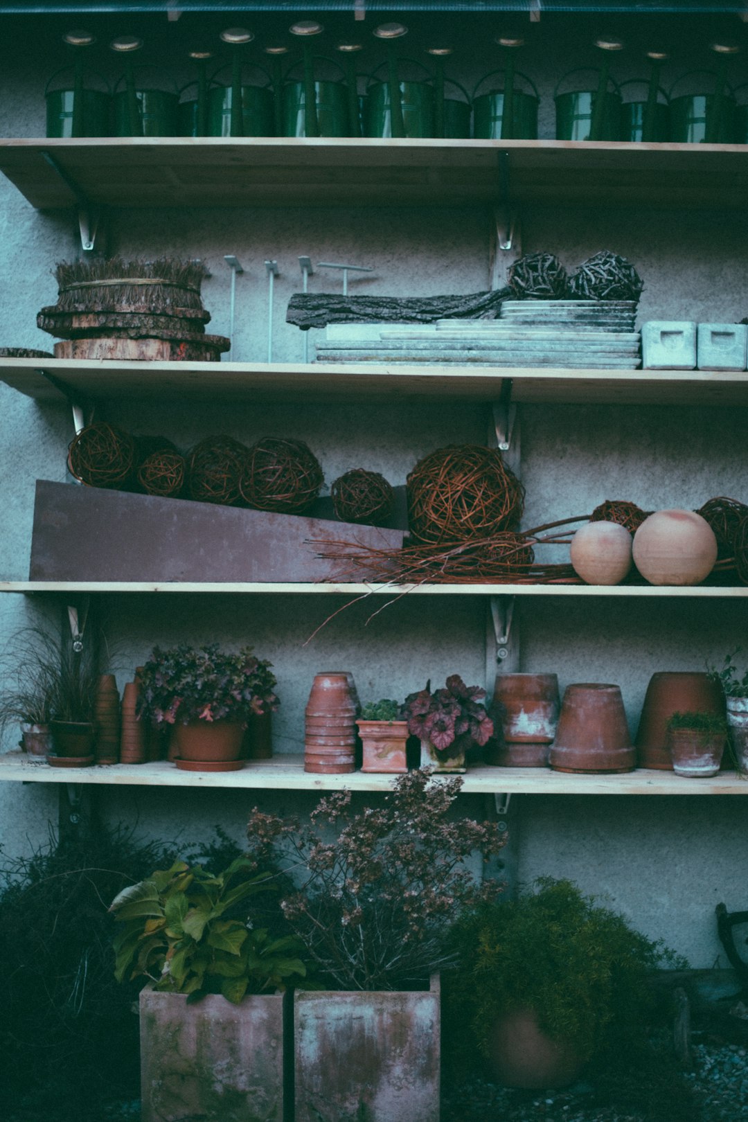 assorted-color containers