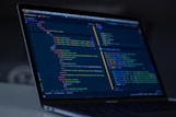 turned-on MacBook Pro wit programming codes display